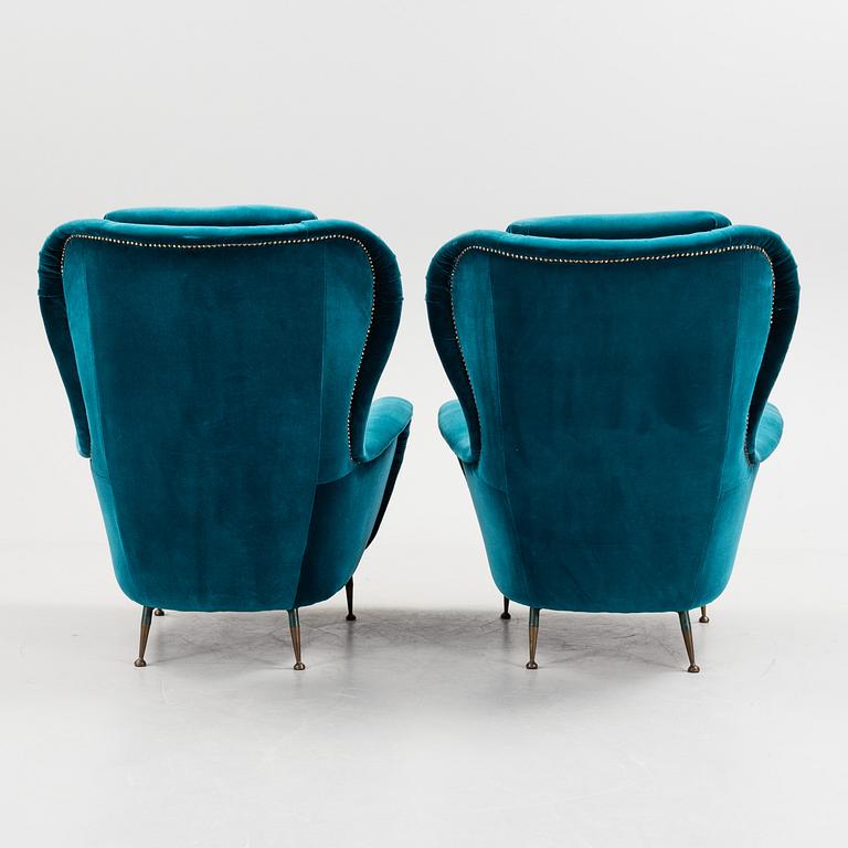 a pair of Italian 1950/60s  armchairs.