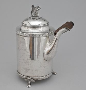 KAFFEKANNA, silver, Johan Petter Grönvall, Stockholm, 1816. Vikt ca 842 g.