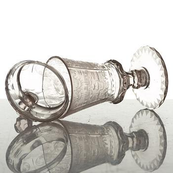 POKALGLAS Tyskland, troligen Potsdam, tidigt 1700-tal.