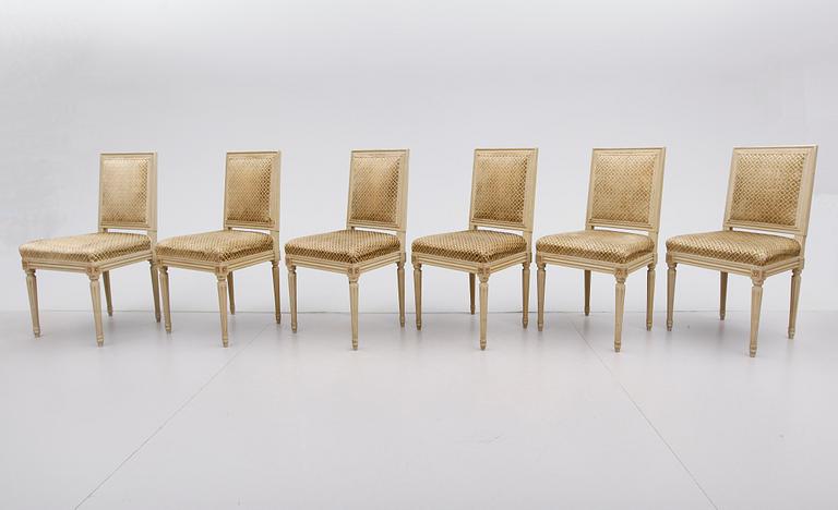 STOLAR, 6 st, gustaviansk stil, 1900-tal.