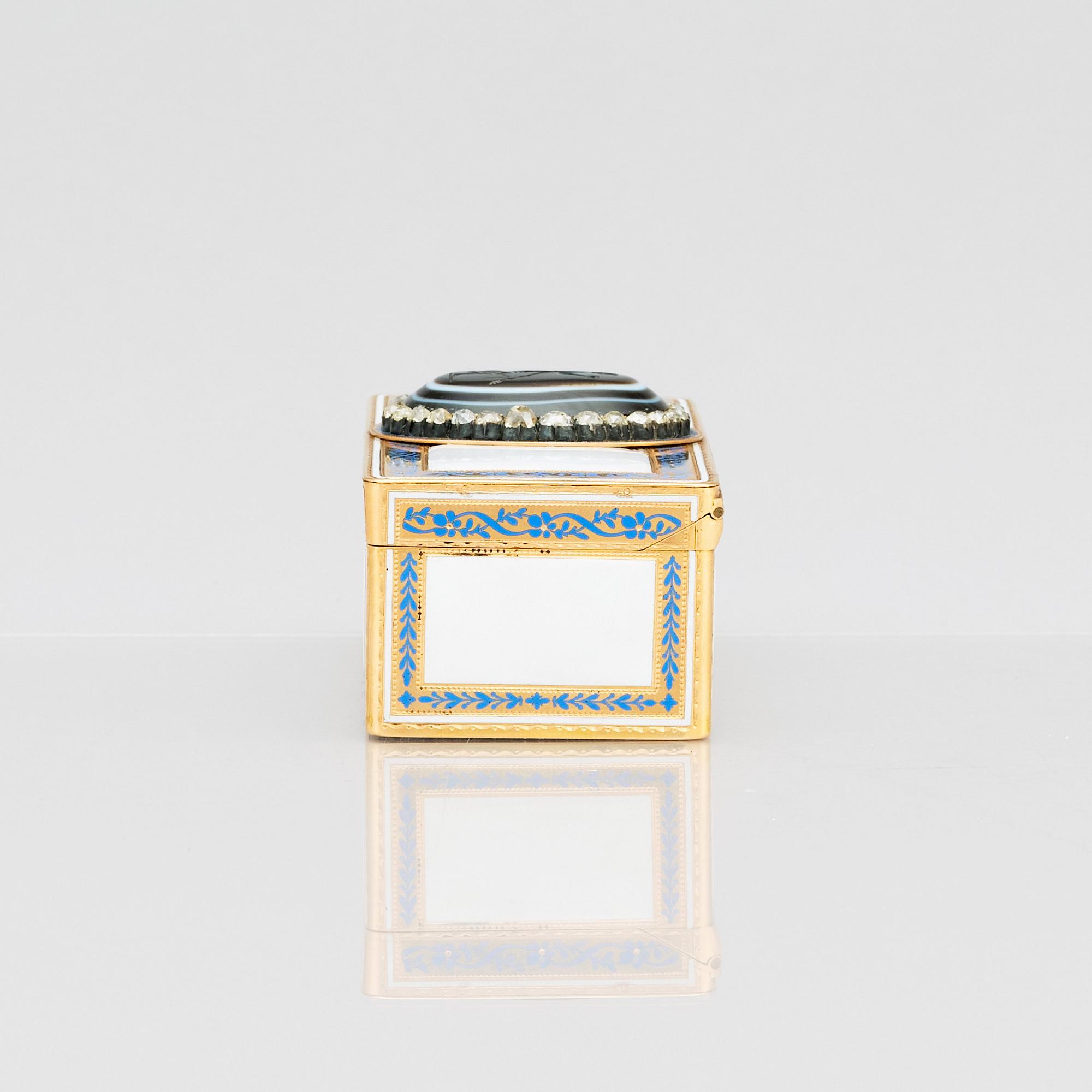 A jewelled gold and enamel box, Otto Keibel, St Petersburg 1799, Empire.