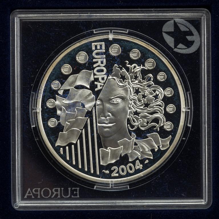 MINNESMYNT, 12, st, silver "Europa" Officiella Europamynt.