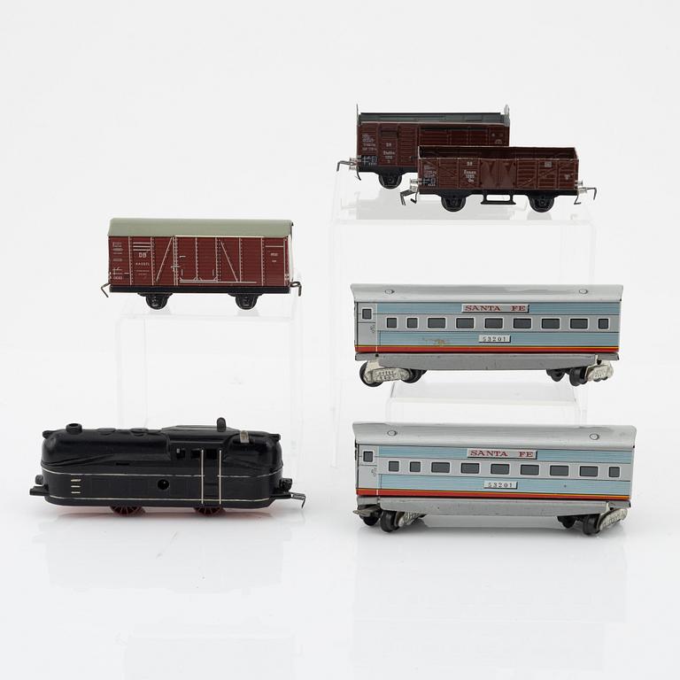 A Fleischmann tin plate scale model railway, U.S. zone, Germany, 1940s.