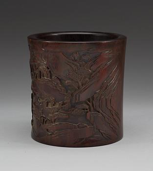 PENSELSTÄLL, zitanträ. Troligen, Qing dynastin, 1800-tal.