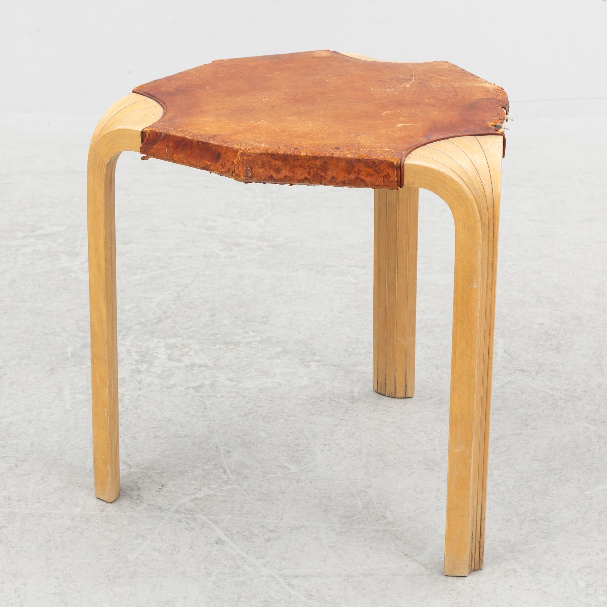 Alvar Aalto, a model X602 stool, Artek, 1960's.