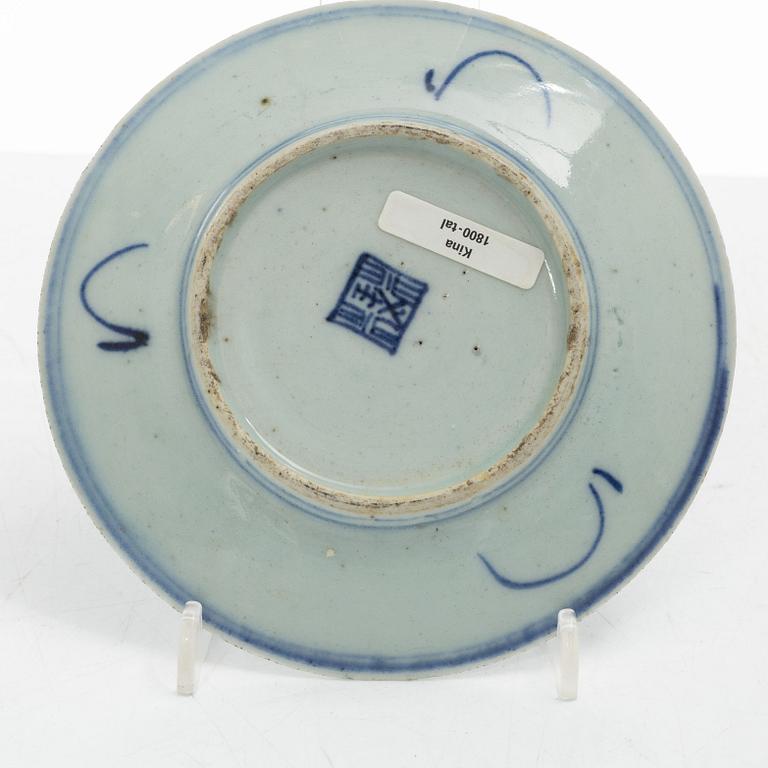 Tallrikar, 14 st, porslin, Kina, 1700-1800-tal.