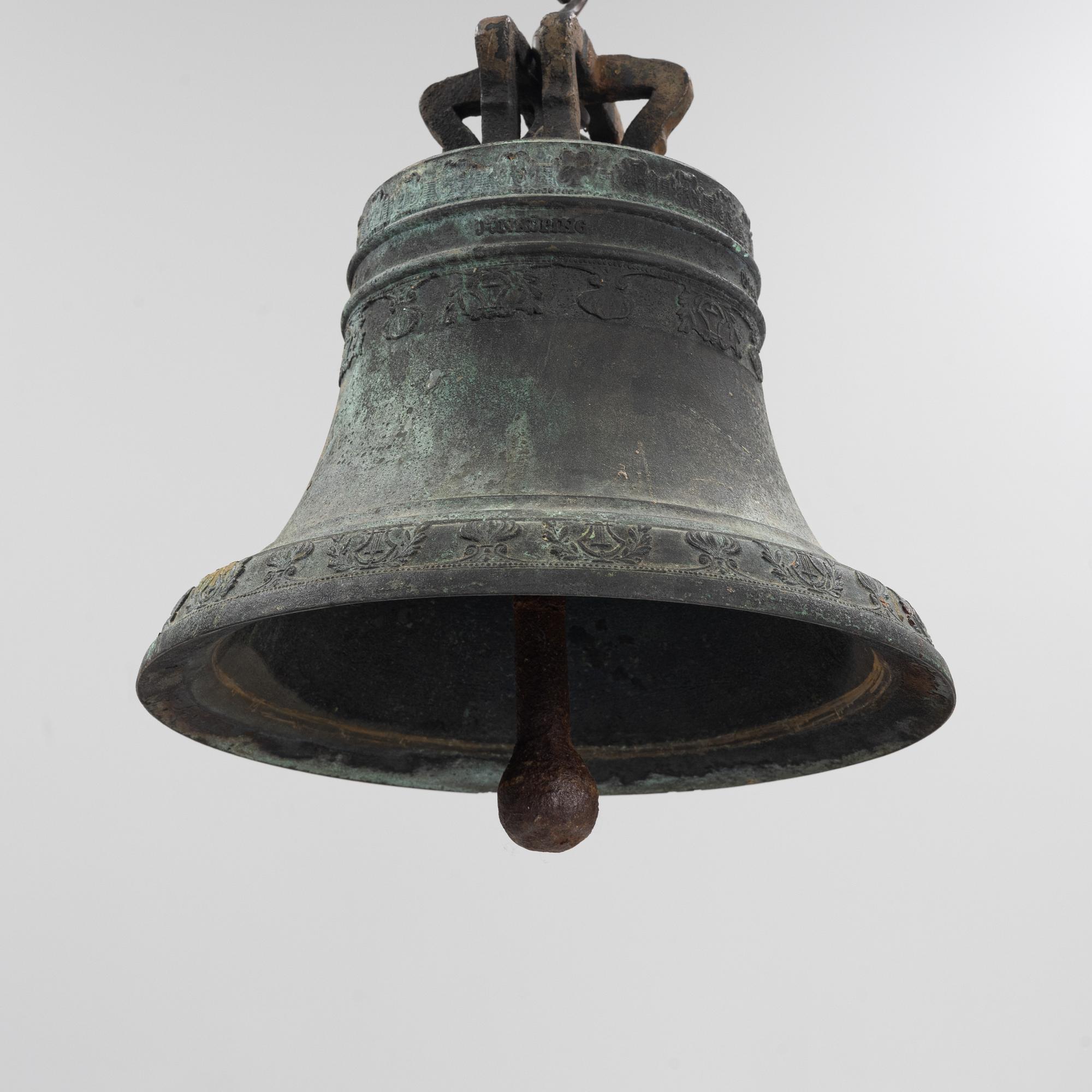A bronze bell by C.A. Norling, later part of the 19th century.
