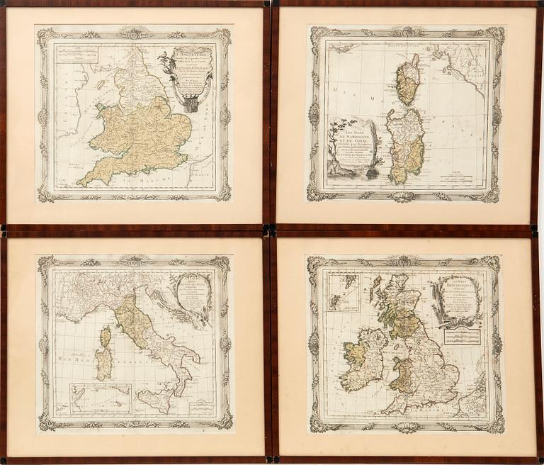 Maps of Europe, 8 pcs., 18th century, France.
