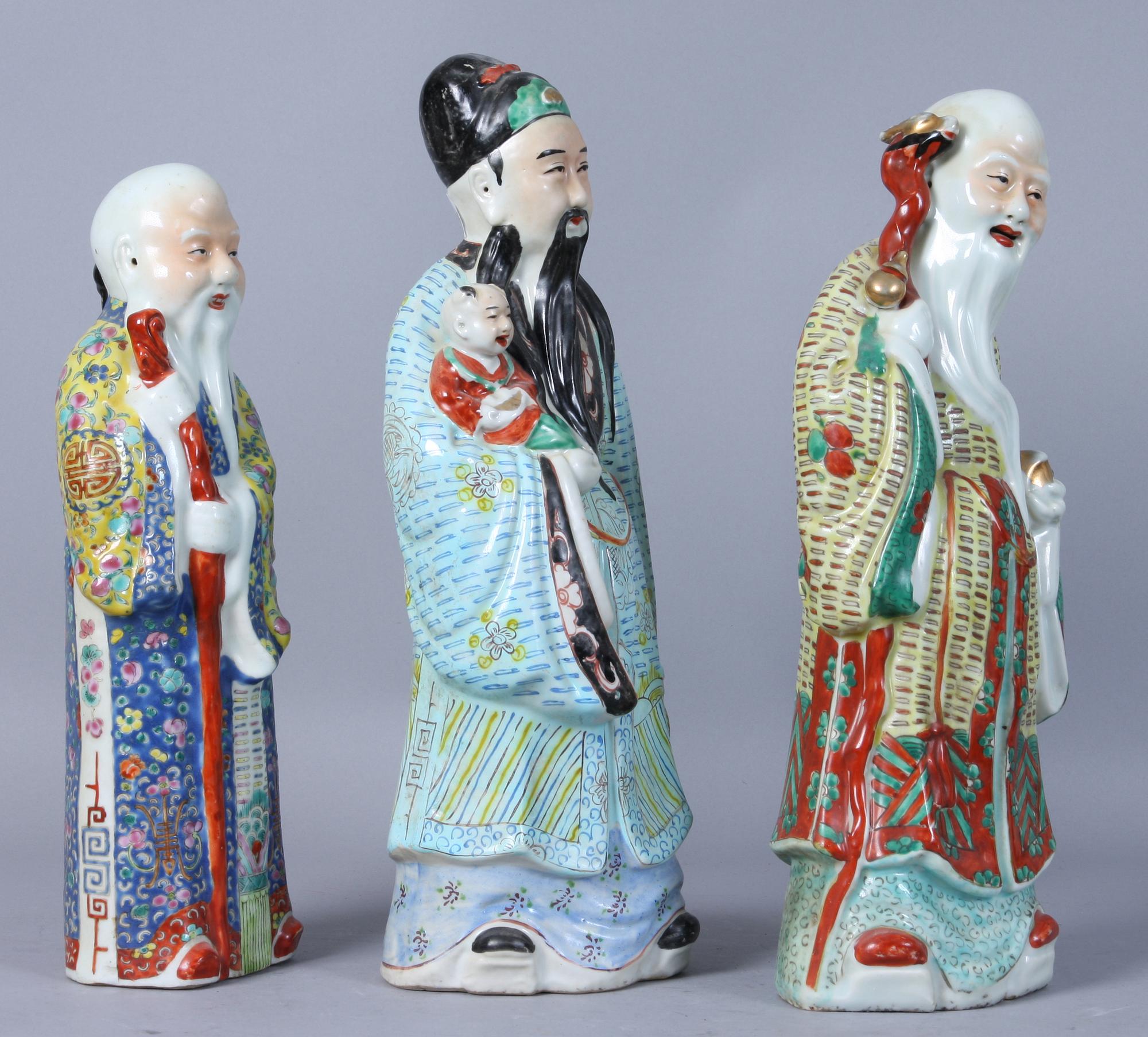 FIGURINER, 3 st, porslin, Kina, 1900-tal.