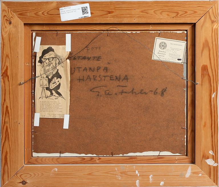 GUSTAF ADOLF FAHLE, olja på pannå, signerad.