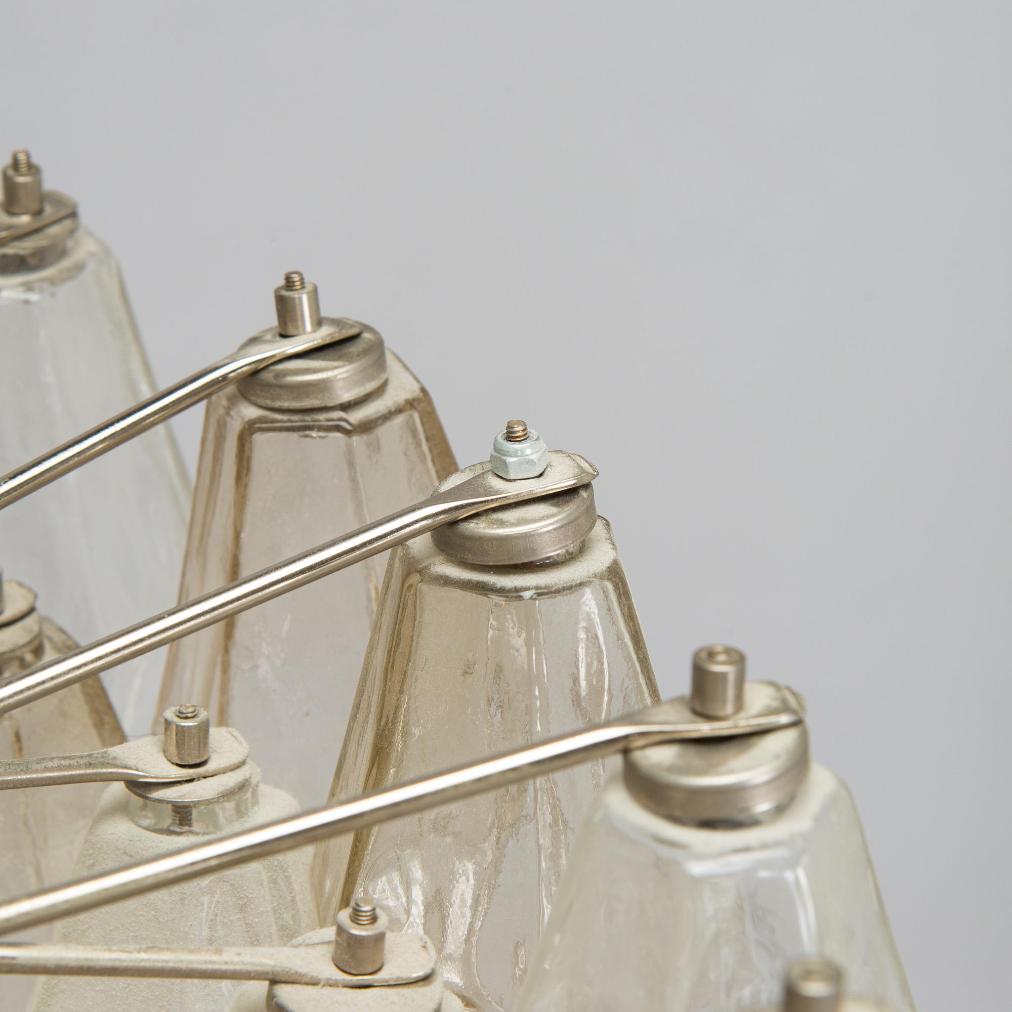 Carlo Scarpa, A1960s 'Polyhedra' chandelier for Venini Murano Italy.