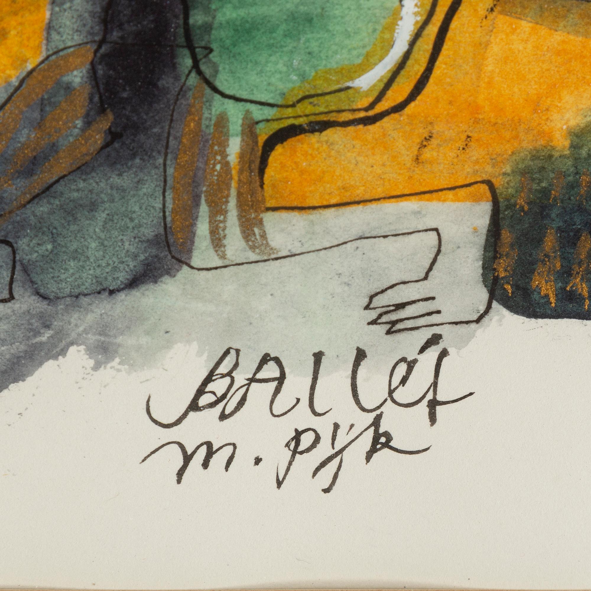 MADELEINE PYK, akvarell, signerad.