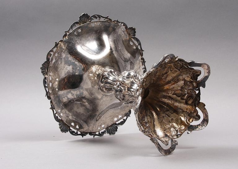 UPPSATSSKÅL, silver, nyrokoko, Gustaf Theodor Folcker. 1800-talets andra hälft.