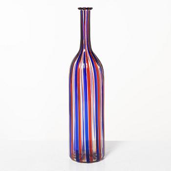 Paolo Venini, an 'a canne'-technique glass vase, Murano, 1988, Italy ed. 226/250.