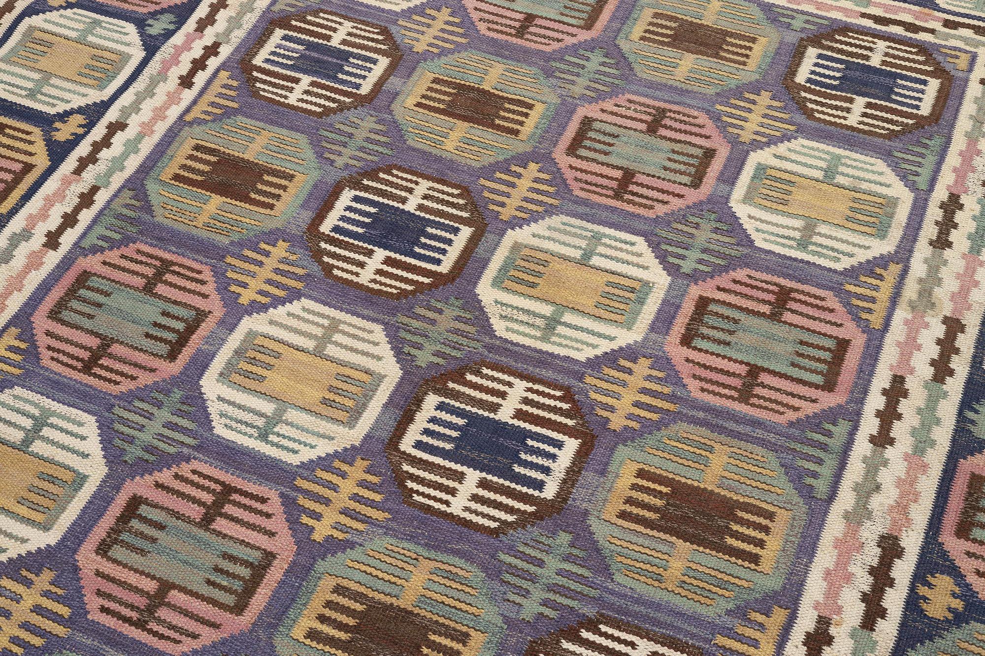 Märta Måås-Fjetterström, a carpet, 'Dukater', flat weave, c. 315 x 250 cm, signed AB MMF.
