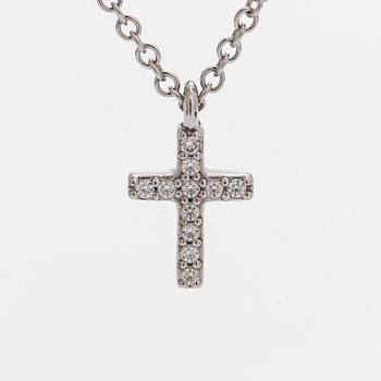 Tiffany & Co, halsband, "Metro Cross", 18K vitguld och diamanter.