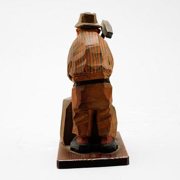 A signed wooden sculpture by CARL OLOF TRYGG.