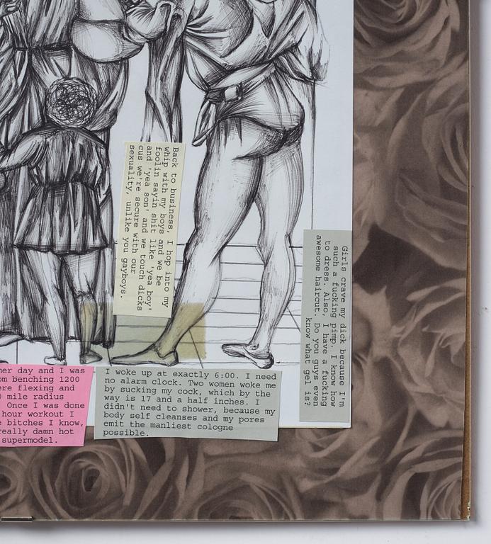 Nicolas Ceccaldi, collage och blandteknik på papper.