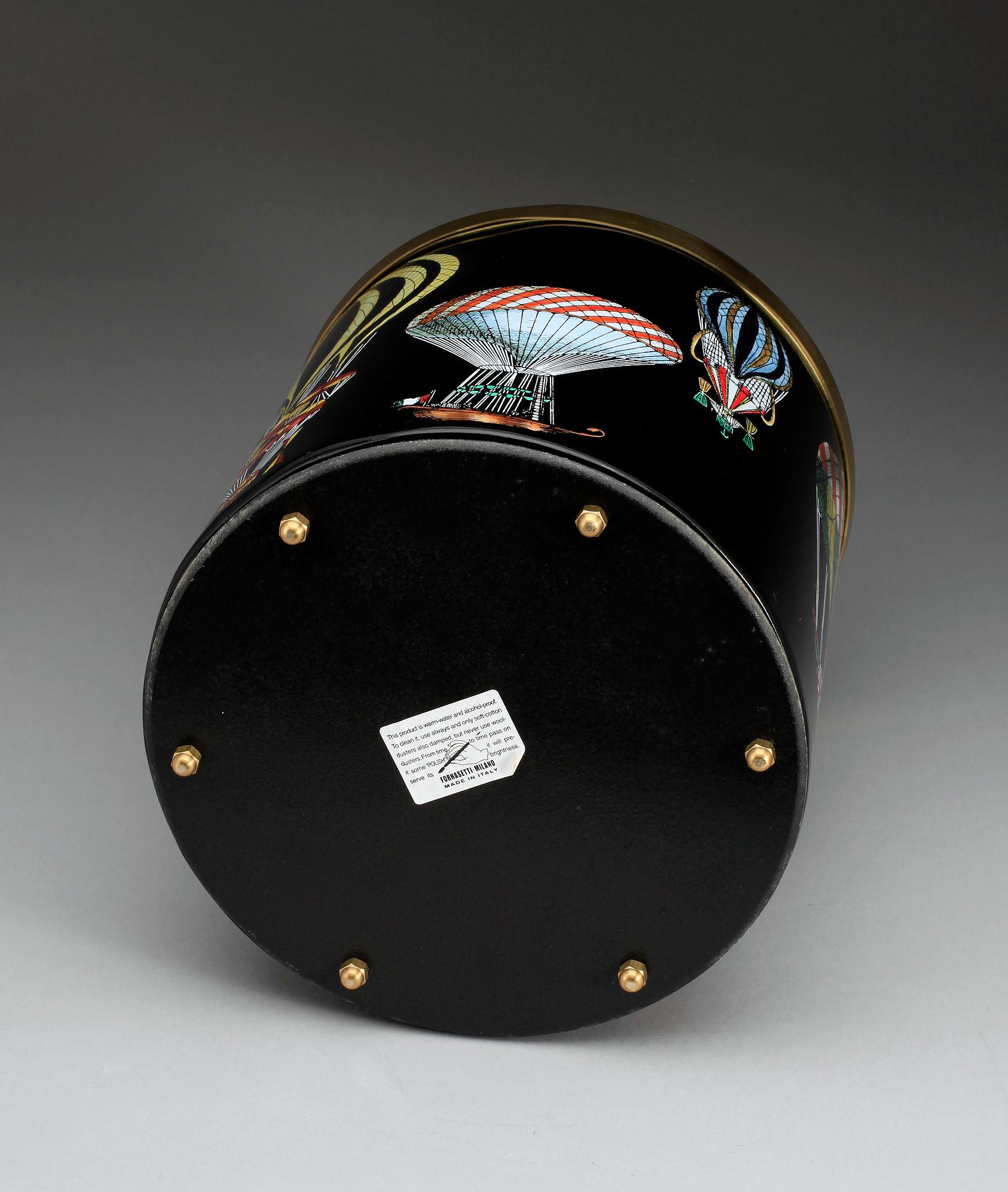 A Piero Fornasetti 'Palloni' waste basket, Milan, Italy.