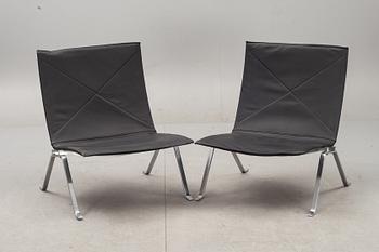 FÅTÖLJER ett par, "PK-22", Poul Kjaerholm, E. Kold Christensen.