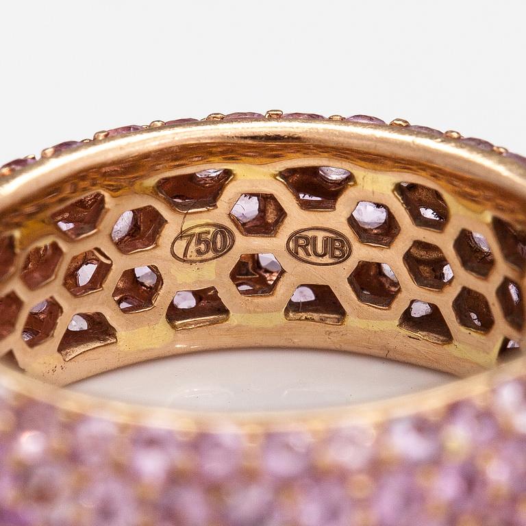 SORMUS, 18K guld, rosa safirer. Rubens, Helsingfors.