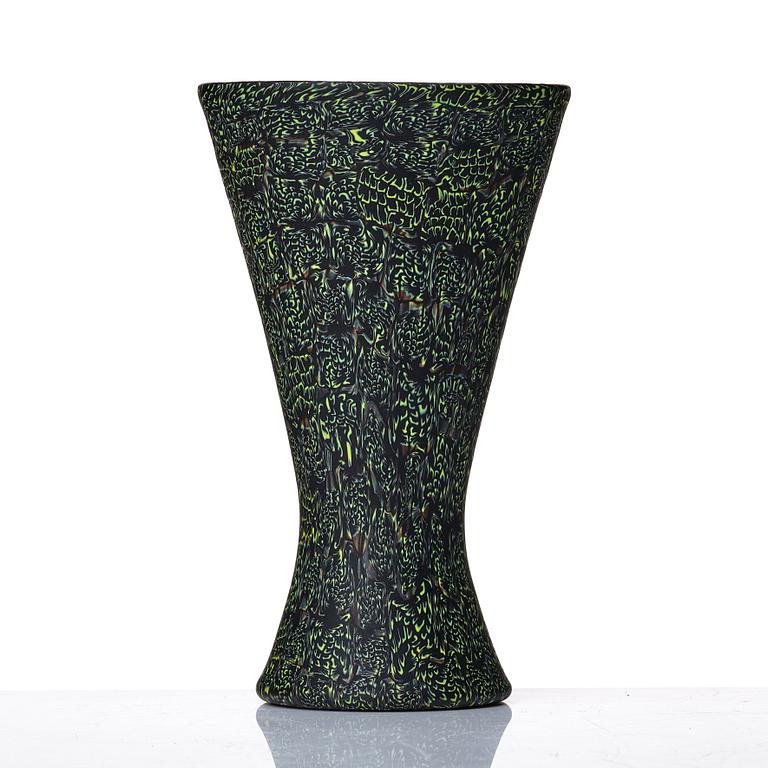 Paolo Venini, a black and yellow 'Mezzaluna Murrine' vase, Venini Italy 1950s.