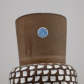 VAS, keramik, ur "Negro"-serien, Ingrid Atterberg, Upsala-Ekeby, signerad, 1950-tal.