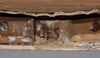 KARMSTOL, gustaviansk, sign OES, 1700-talets slut.