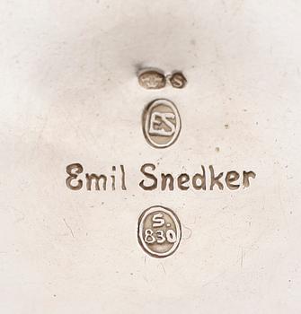 KRYDDUPPSÄTTNING, 5 delar, silver, Emil Snedker, Danmark, 1900-talets första hälft. Vikt ca 473 gram.