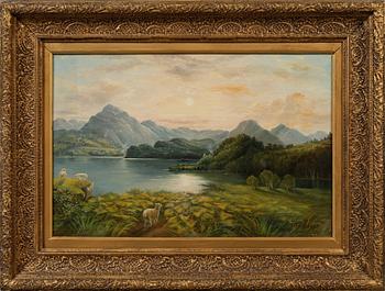 OKÄND KONSTNÄR, olja på duk, otydligt signerad och daterad 1888.