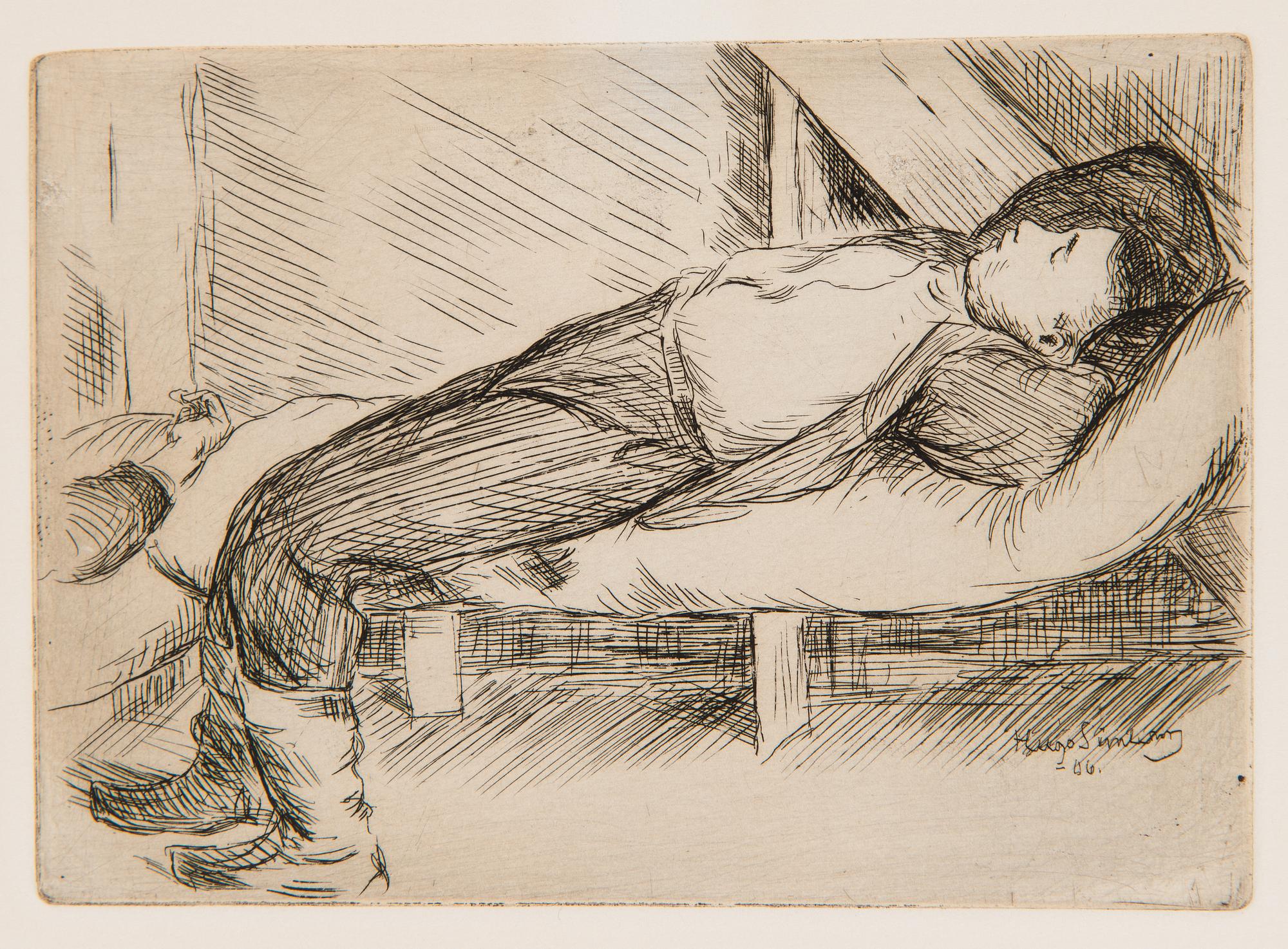 Hugo Simberg, "Sovande man II".