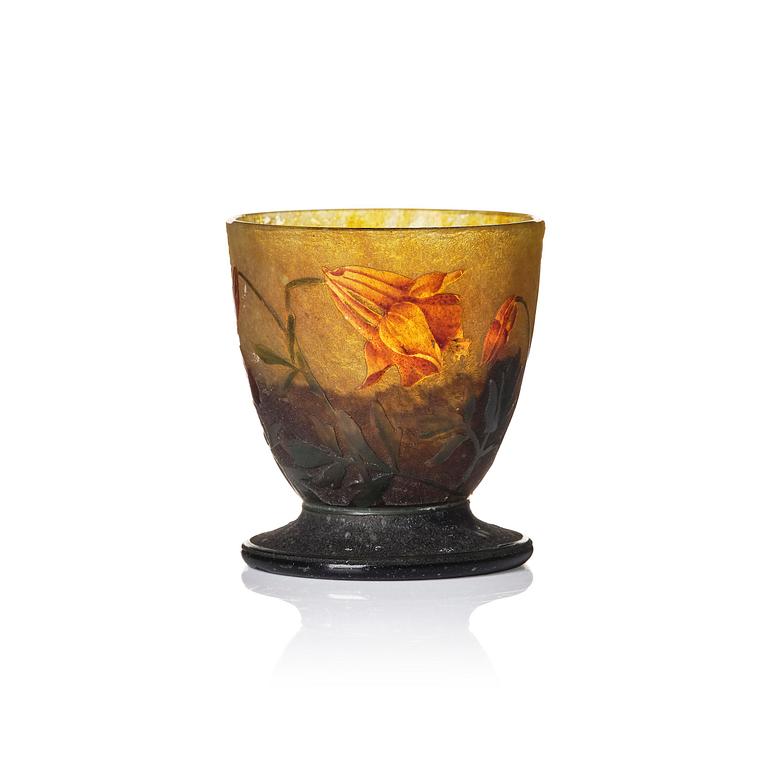 Daum Frères, an Art Nouveau miniature cameo glass vase, Nancy, France.