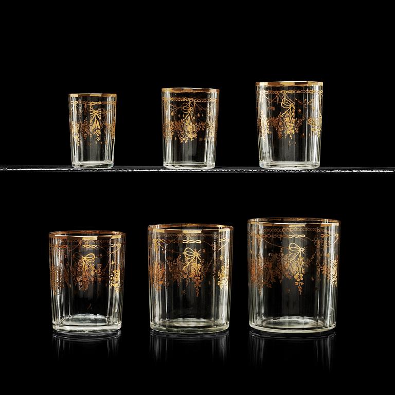 A five piece traveling set, 18th Century.