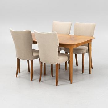 Bertil Fridhagen, a model 'Eugen' dining table, and four chairs from Bodafors, Sweden, 1950's/60's.