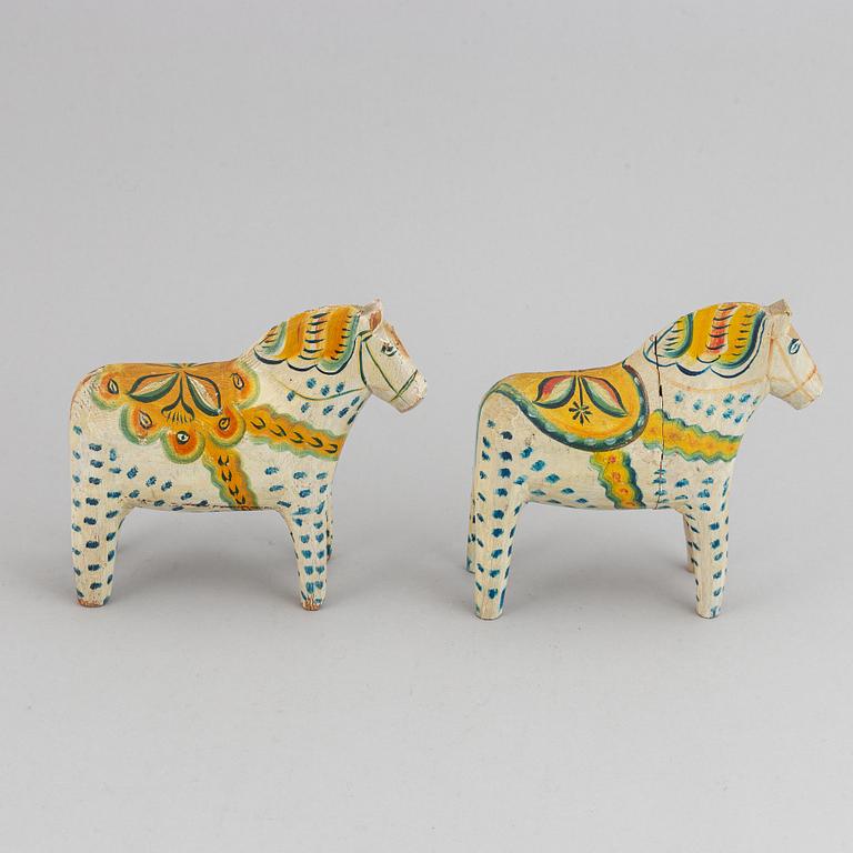 Two 20th century painted wooden horses.