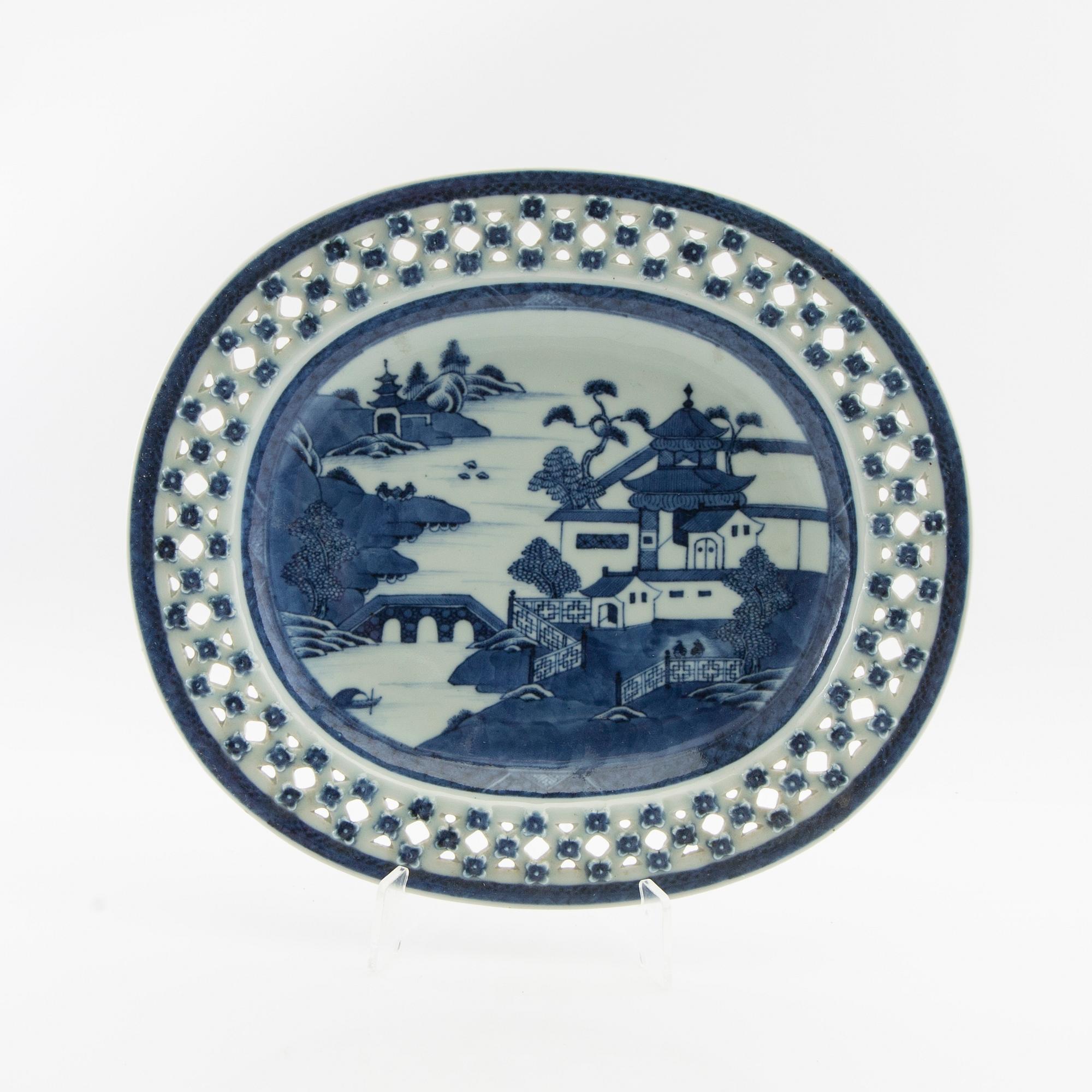Galleried bowl with plate China circa 1800 porcelain.