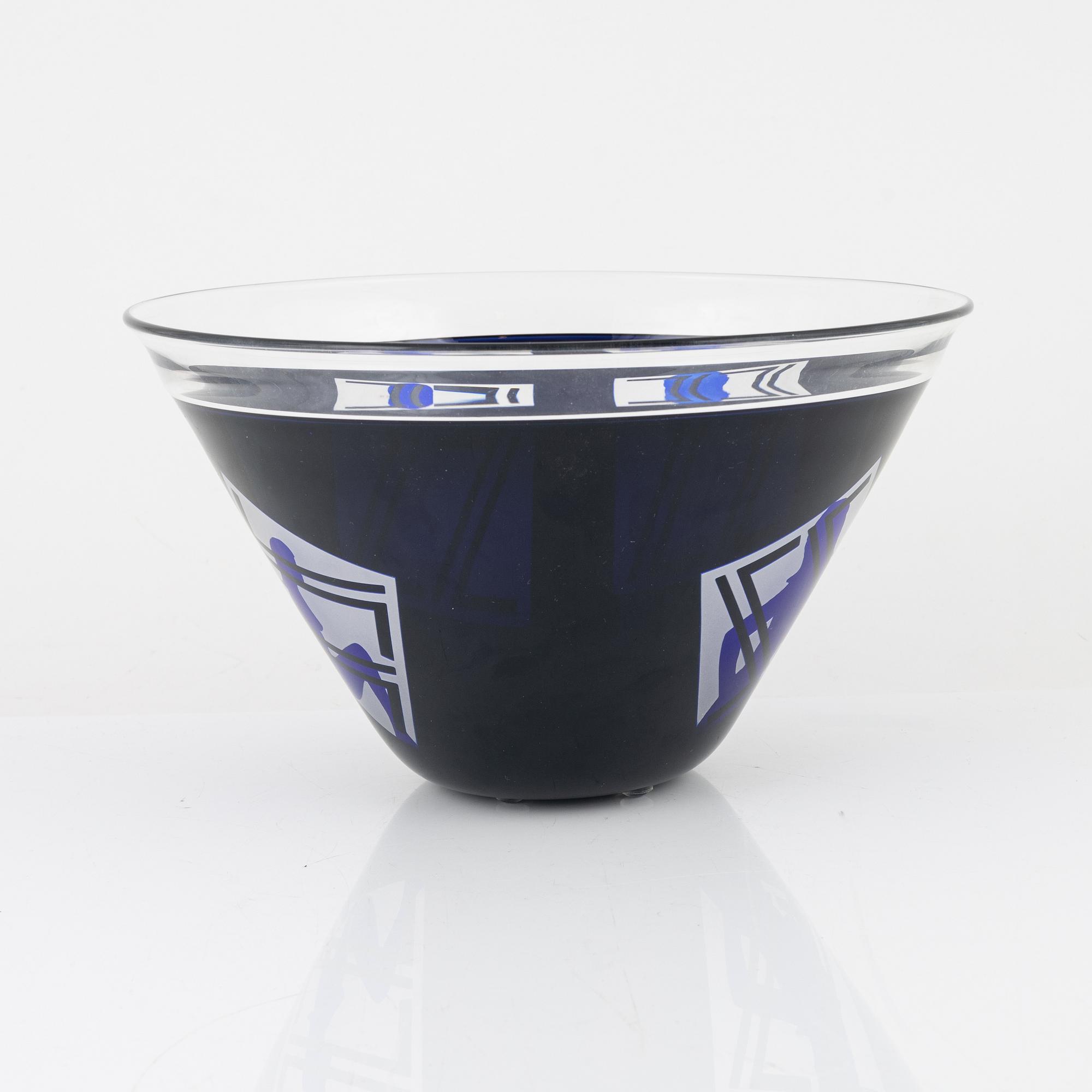 Klas-Göran Tinbäck, a unique bowl and a vase, executed in his own studio, 1996-97.