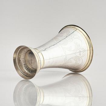 A Swedish 19th century parcel-gilt silver beaker, mark of Johan Ferdinand Grönqvist, Östhammar 1837.
