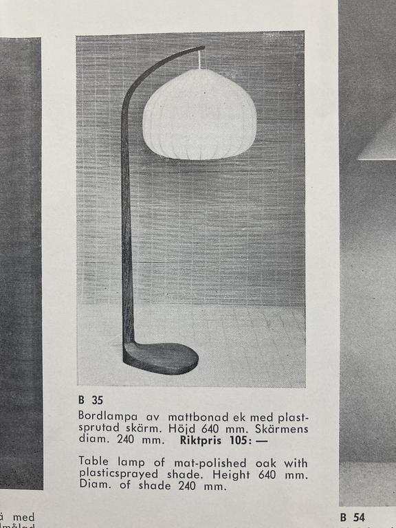 Hans-Agne Jakobsson, a table lamp, model "B 35", Hans Agne Jakobsson AB, Markaryd, 1950s.