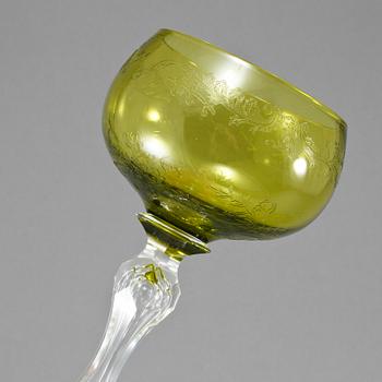 VINGLAS, 11 st, glas, 1900-tal.