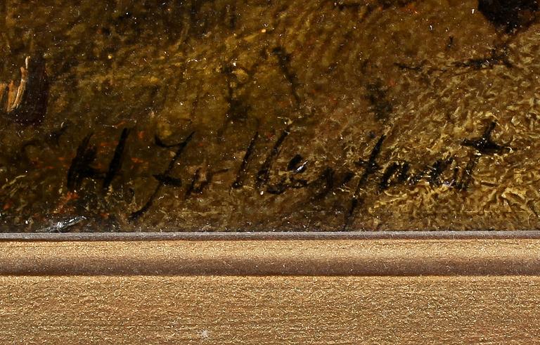 OKÄND KONSTNÄR, olja på duk, signerad, 1800-tal.