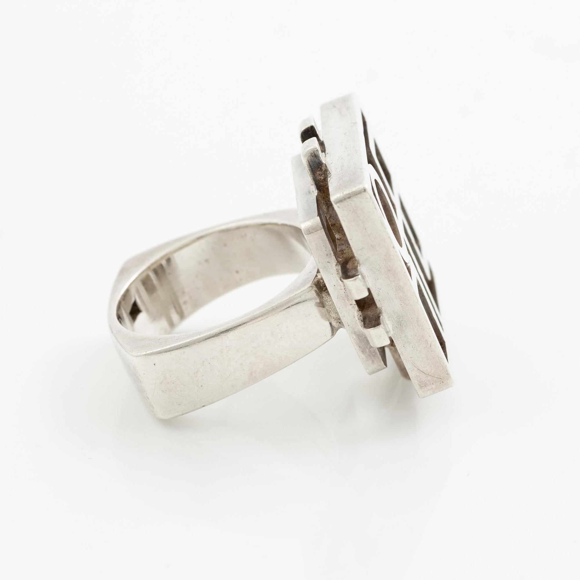 Claës E. Giertta, a ring and a bangle, silver, Stockholm 1961 and 1965.