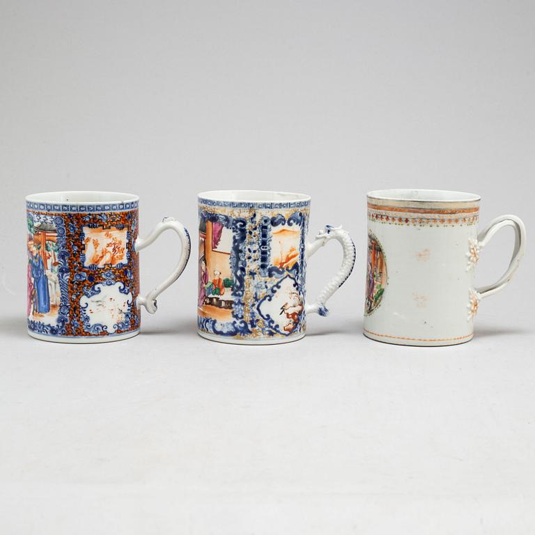 Three famille rose jugs, Qing dynasty, Qianlong (1736-95).