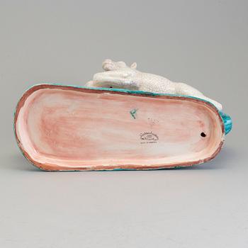 GOLDSCHEIDER, an earthenware craquelure glazed sculpture of horses, Austria.