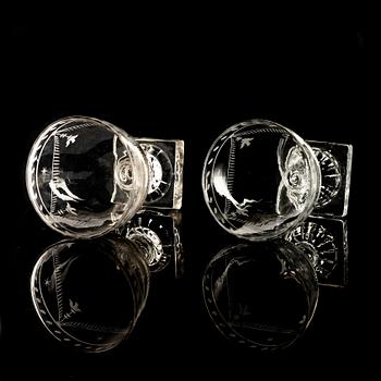 Vinglas, 24 st, 1800-talets andra hälft.