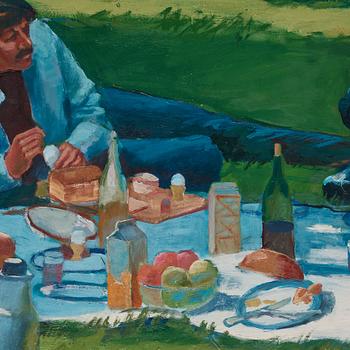 Gerhard Nordström, Study to a painting "Frukost i det gröna" from the serie "Sommaren 1970".