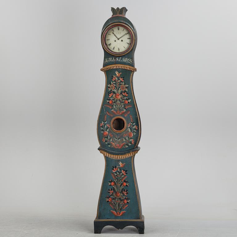 A Swedish longcase clock, dated 1828.