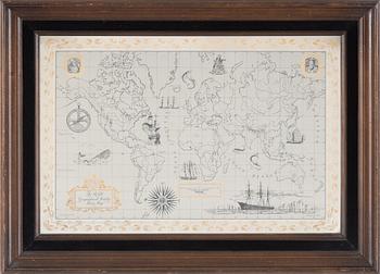 A sterling silver map, London, England, 1977.