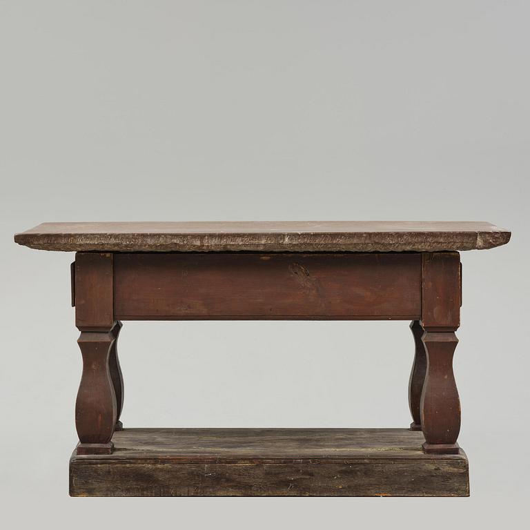 A Swedish baroque stone-top table, 18th century.