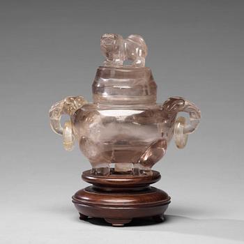 769. A rock chrystal censer with cover, Qing dynasty (1644-1912).